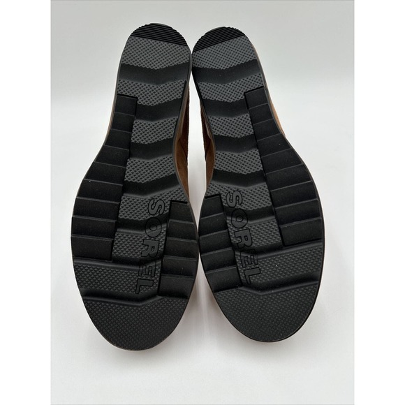 NWOB Sorel Evie Wedge Bootie Pull On Ankle Boot Suede Leather Tan Size 10.5 - Picture 7 of 7